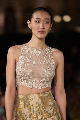 Zephyria Applique & Embroidered Cord Skirt Set - Gold, Gold, image 2