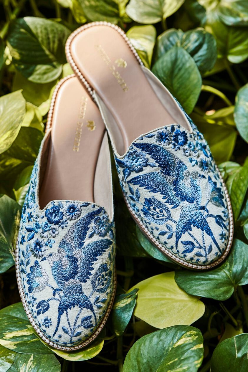 Bulbul Mojris - Blue, Cream, image 1