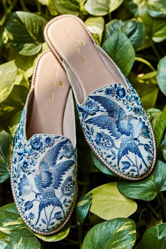Bulbul Mojris - Blue, Cream, image 1