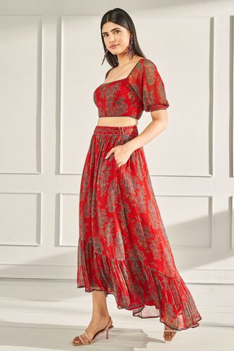 2 - Out Dancing - Red Crop Top & Skirt Set, image 2
