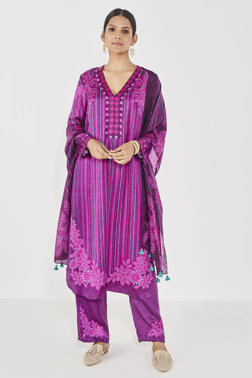 Mehr Kurta Set - Purple, Purple, image 1