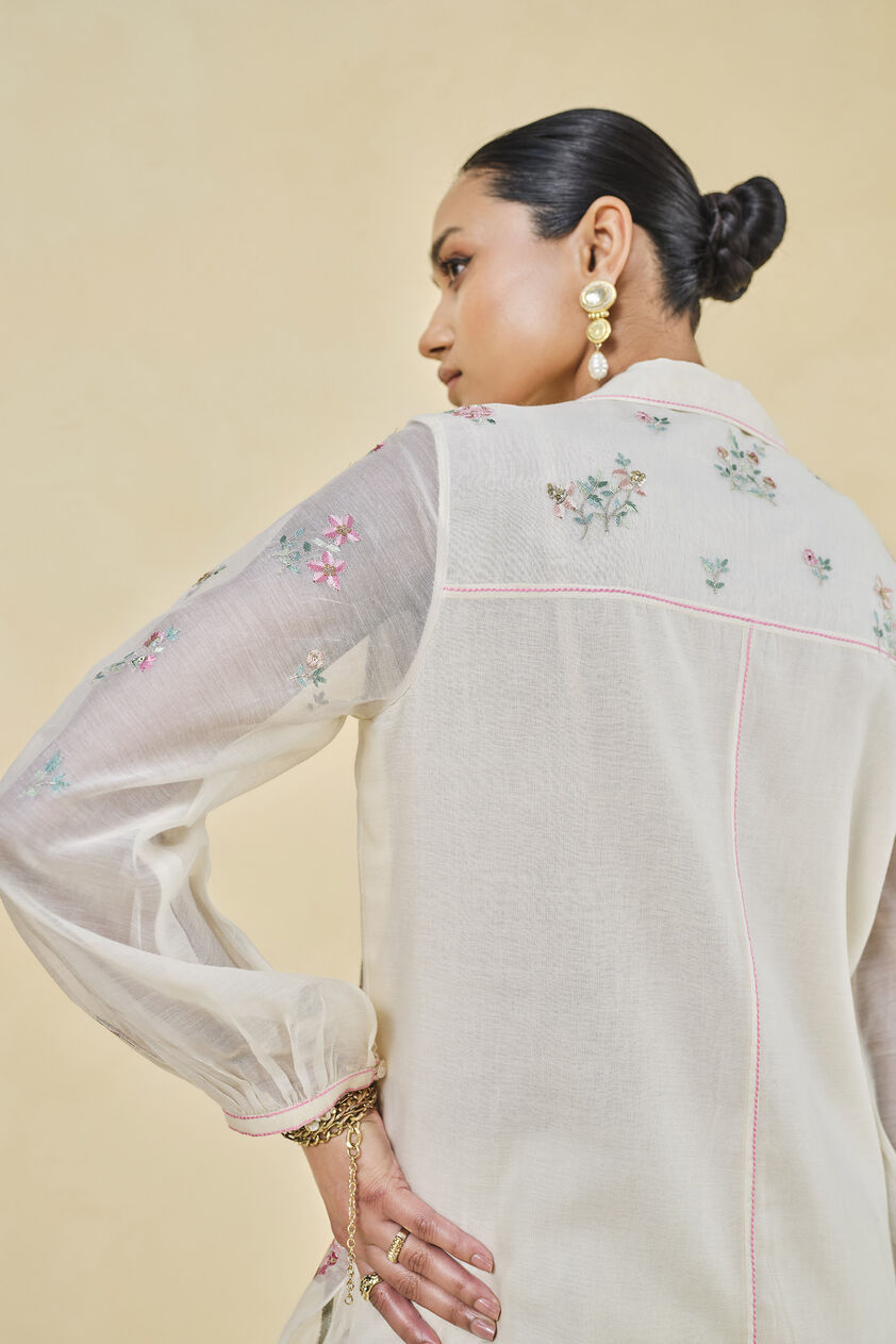 Rhapsody Embroidered Lyocell Coord - Ivory, Ivory, image 5