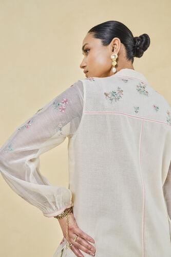 Rhapsody Embroidered Lyocell Coord - Ivory, Ivory, image 5