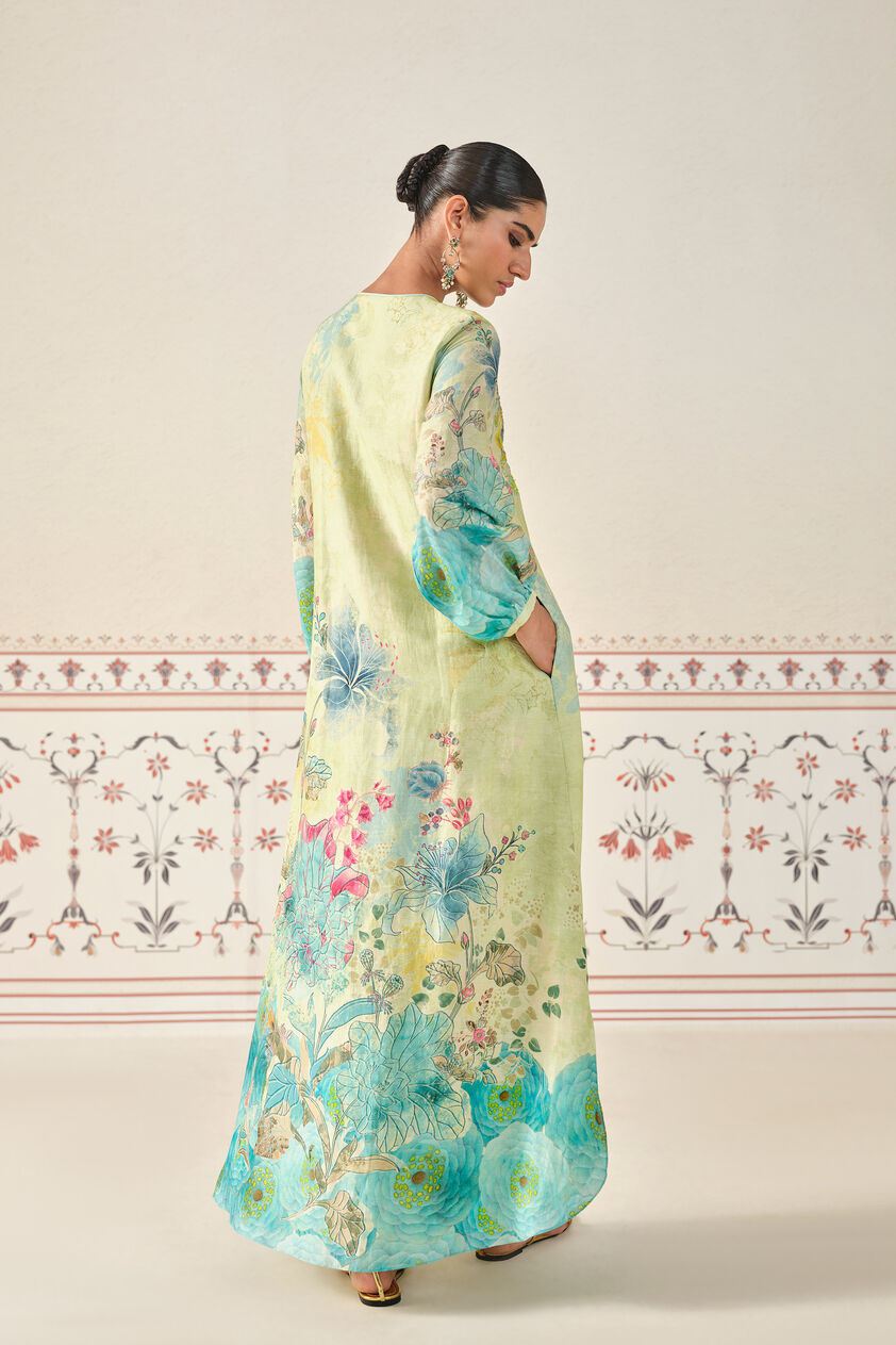Emmylou Sequin Kaftan - Lime, Yellow, image 2