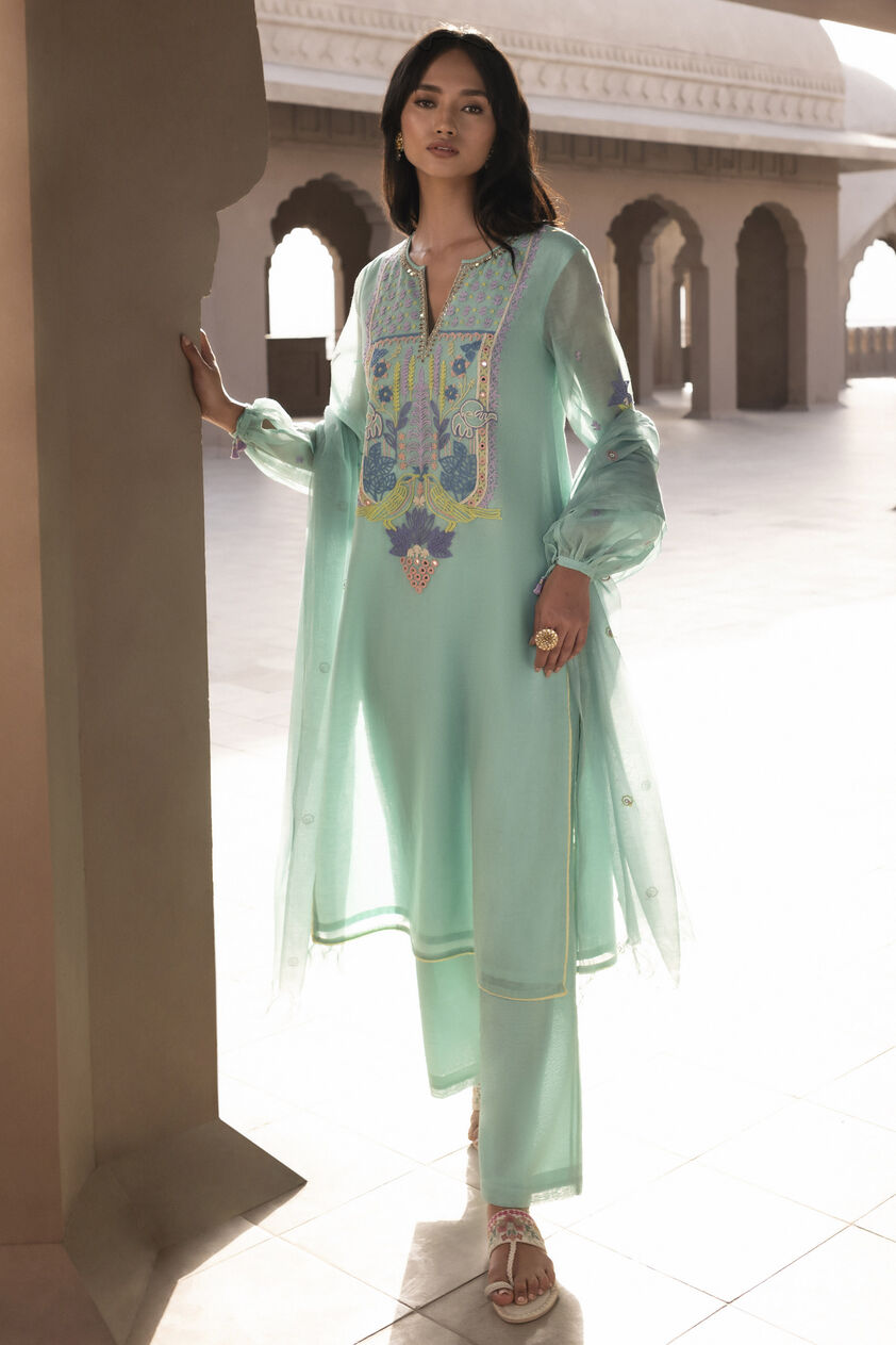 Kashvi Kurta Set - Aqua, Aqua, image 1