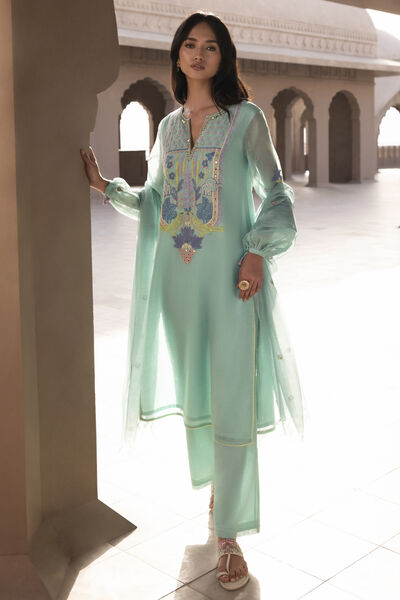 Kashvi Kurta Set - Aqua