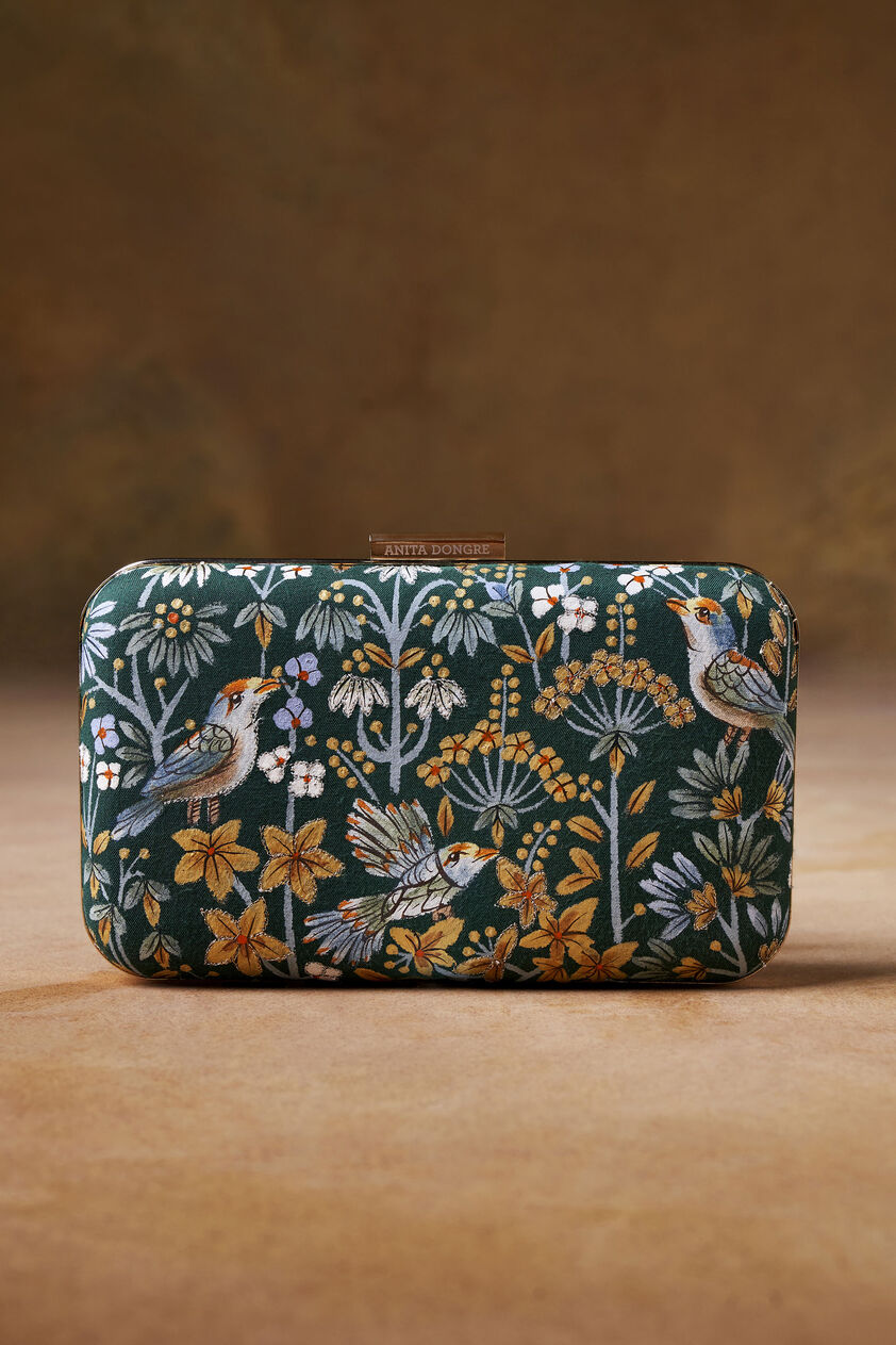 Pichhwai Clutch - Starling Green, Green, image 1