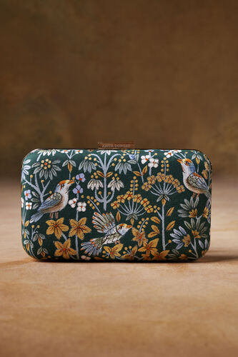 Pichhwai Clutch - Starling Green, Green, image 1