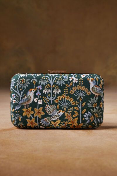 Pichhwai Clutch - Starling Green
