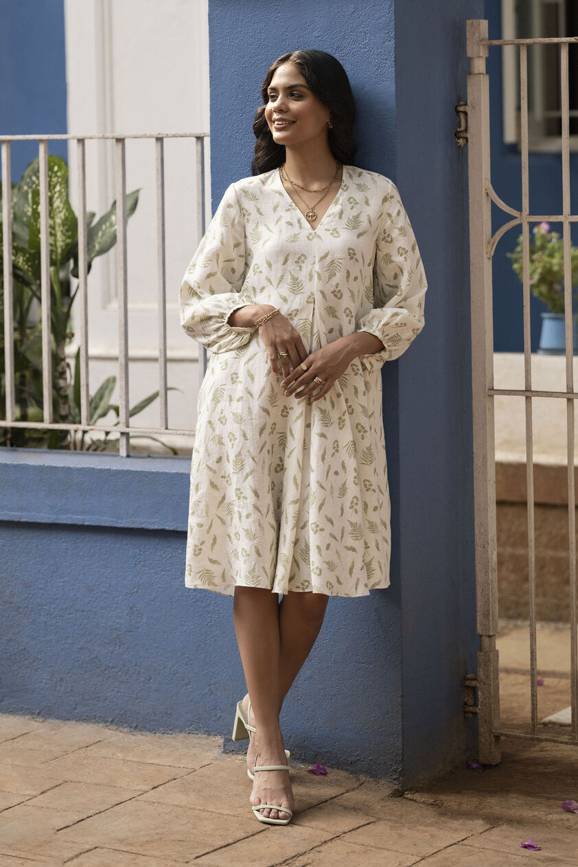 Julep Dress - Green Leaf Imprint, Sage, image 1