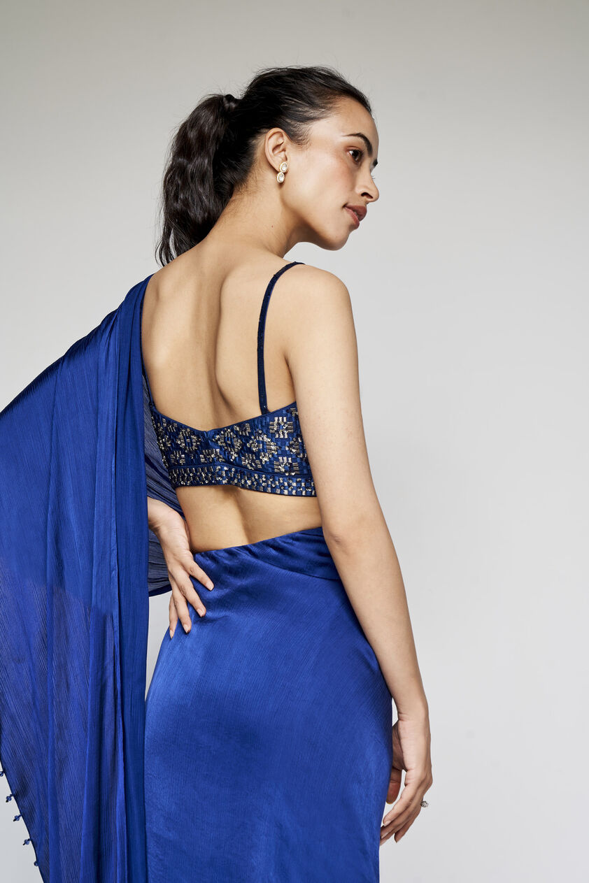 Fluerette Saree Set - Blue, Blue, image 8