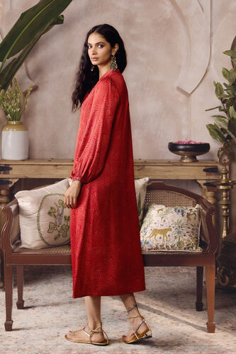 Kemora Ajrakh Hand-block Printed Dress - Red, Red, image 2