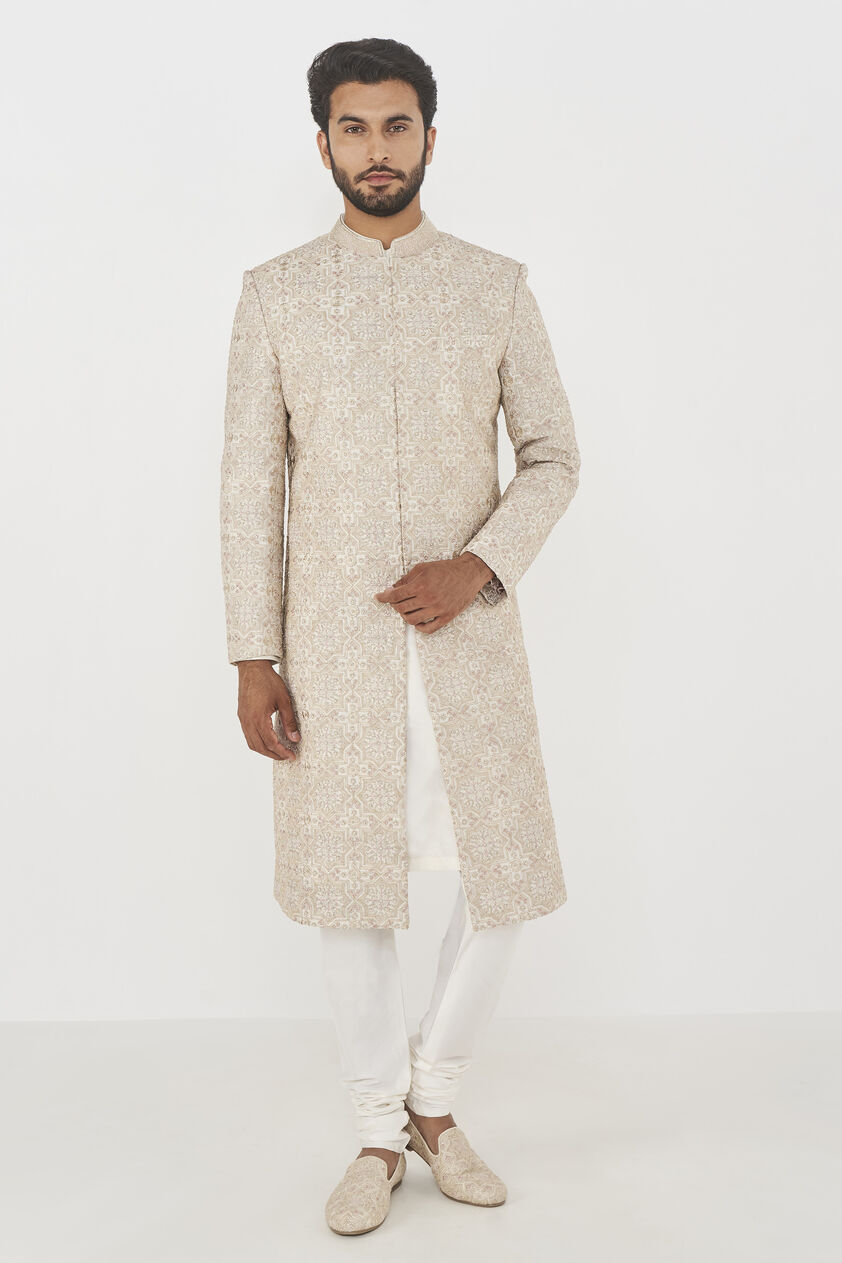 Dheer Sherwani - Off White, Cream, image 1