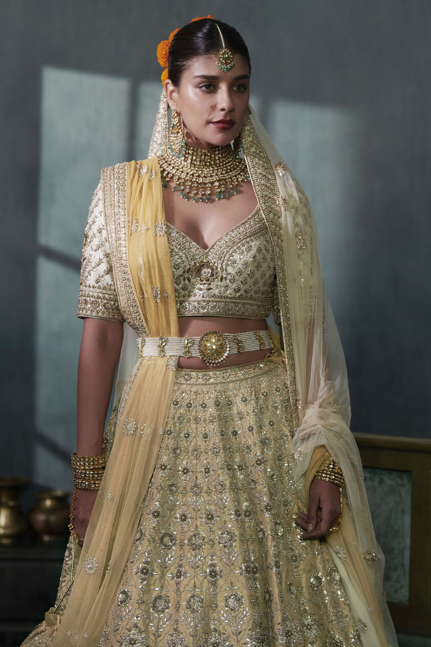 Aarati Lehenga Set - Cream, Cream, image 2