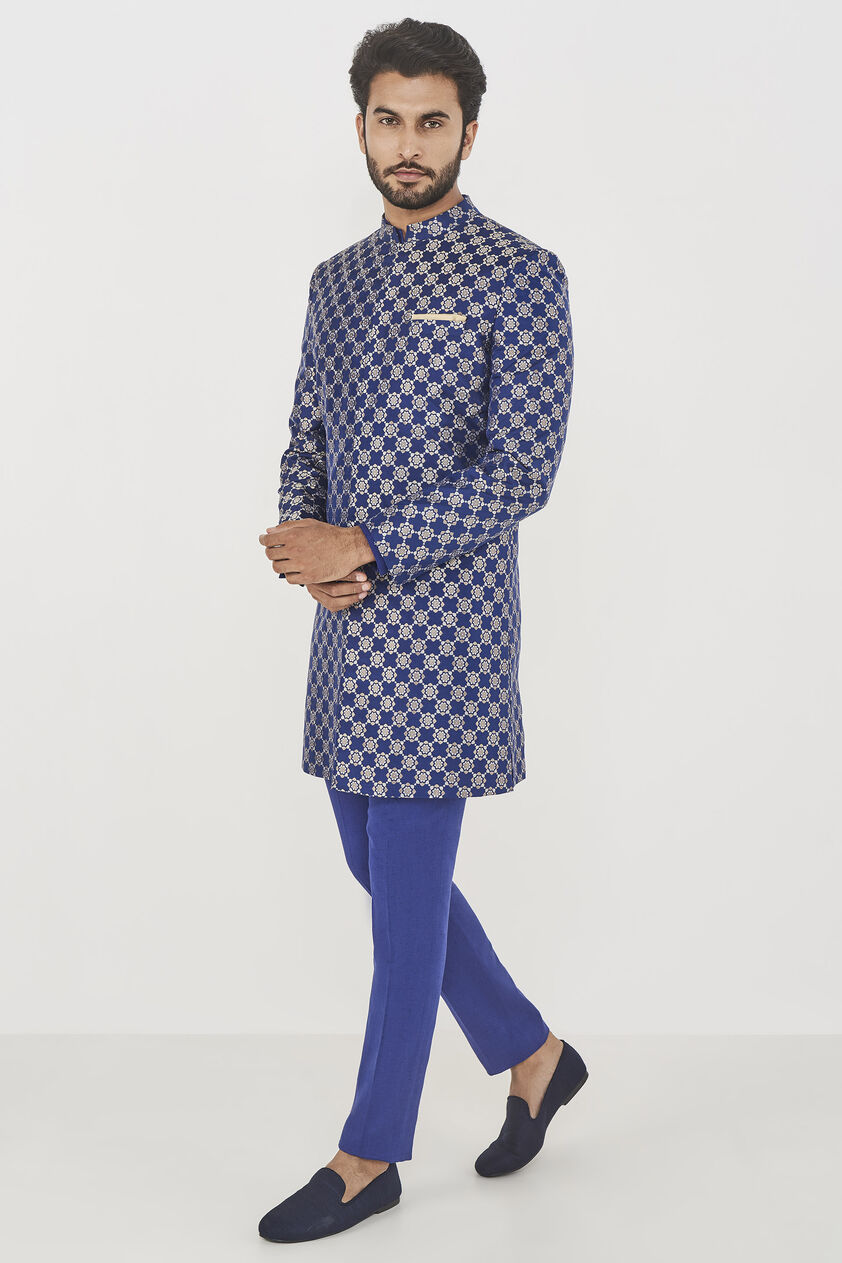 Jeet Sherwani- Navy, , image 2