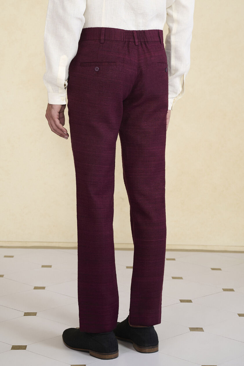Plum Silk Trousers, Plum, image 4