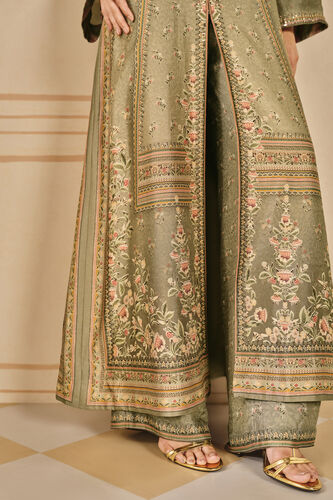 Laraline Printed Silk Jacket Set - Grey, Grey, image 9