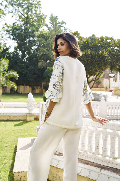 Orchard SEWA Hand-embroidered Coord - White