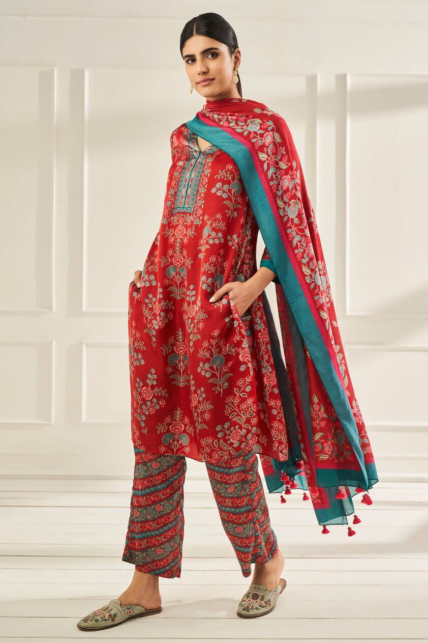2 - Dea Dupatta – Red, image 2