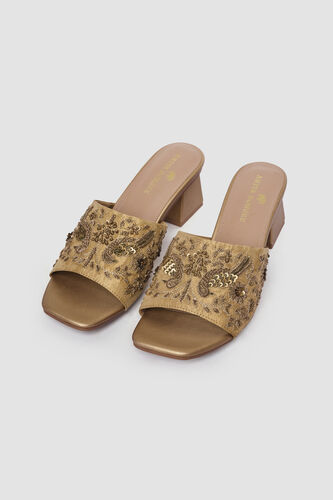 Kabini Hand-embroidered Heels - Gold, Gold, image 1