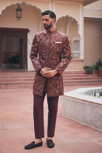 Anshul Sherwani - Maroon, Maroon, image 1