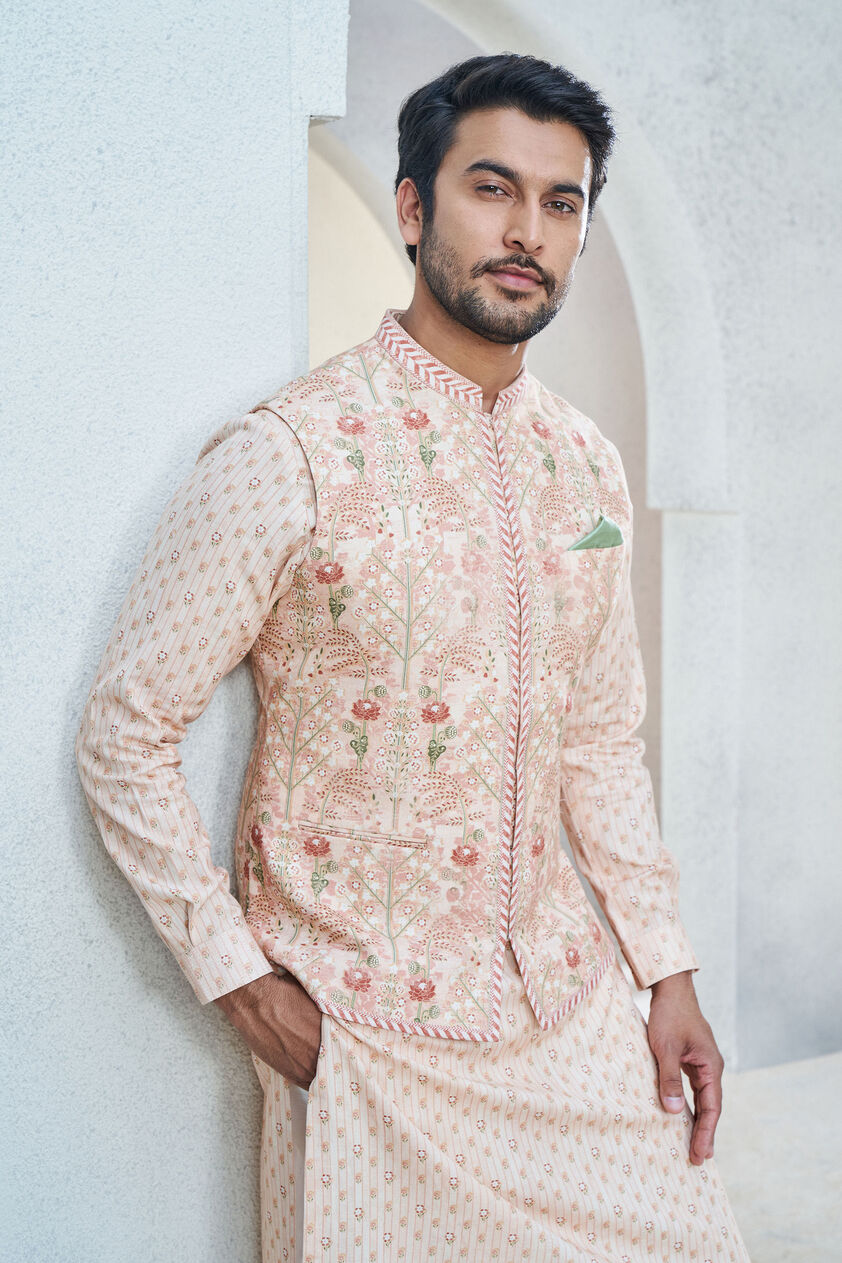 Aakesh Nehru Jacket - Salmon, Salmon, image 4