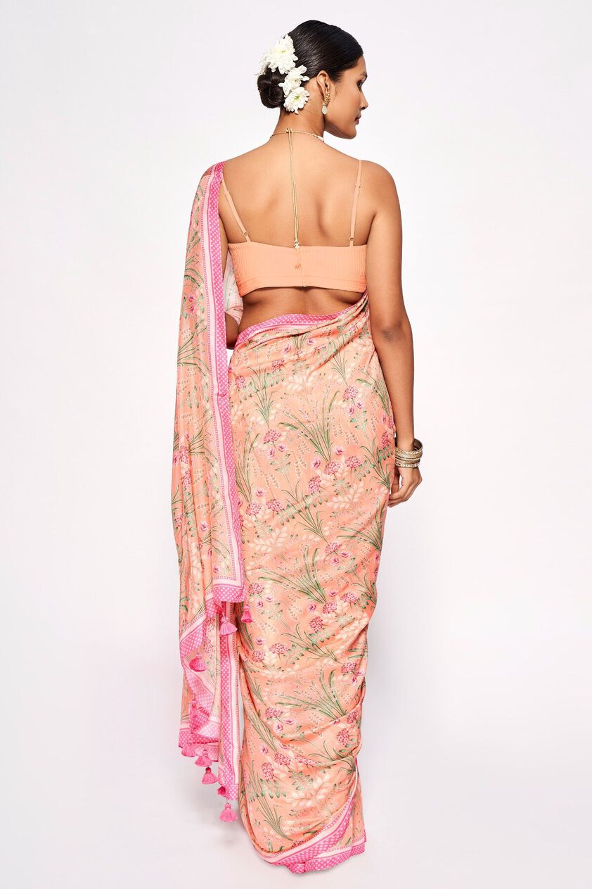3 - Kyna Saree -  Coral, image 3