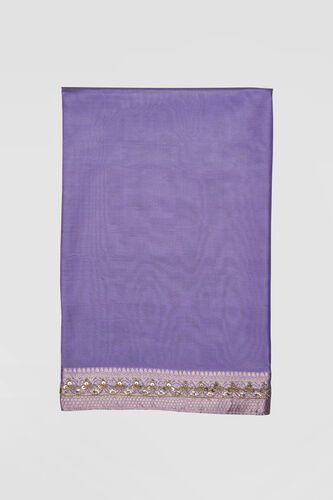 Briti Benarasi Silk Embroidered Saree - Lilac, Lilac, image 7
