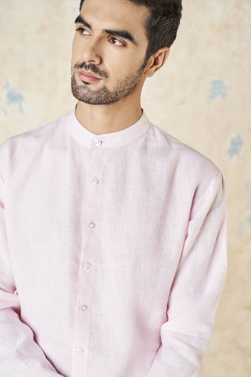 Anant Linen Shirt - Pink, Pink, image 7