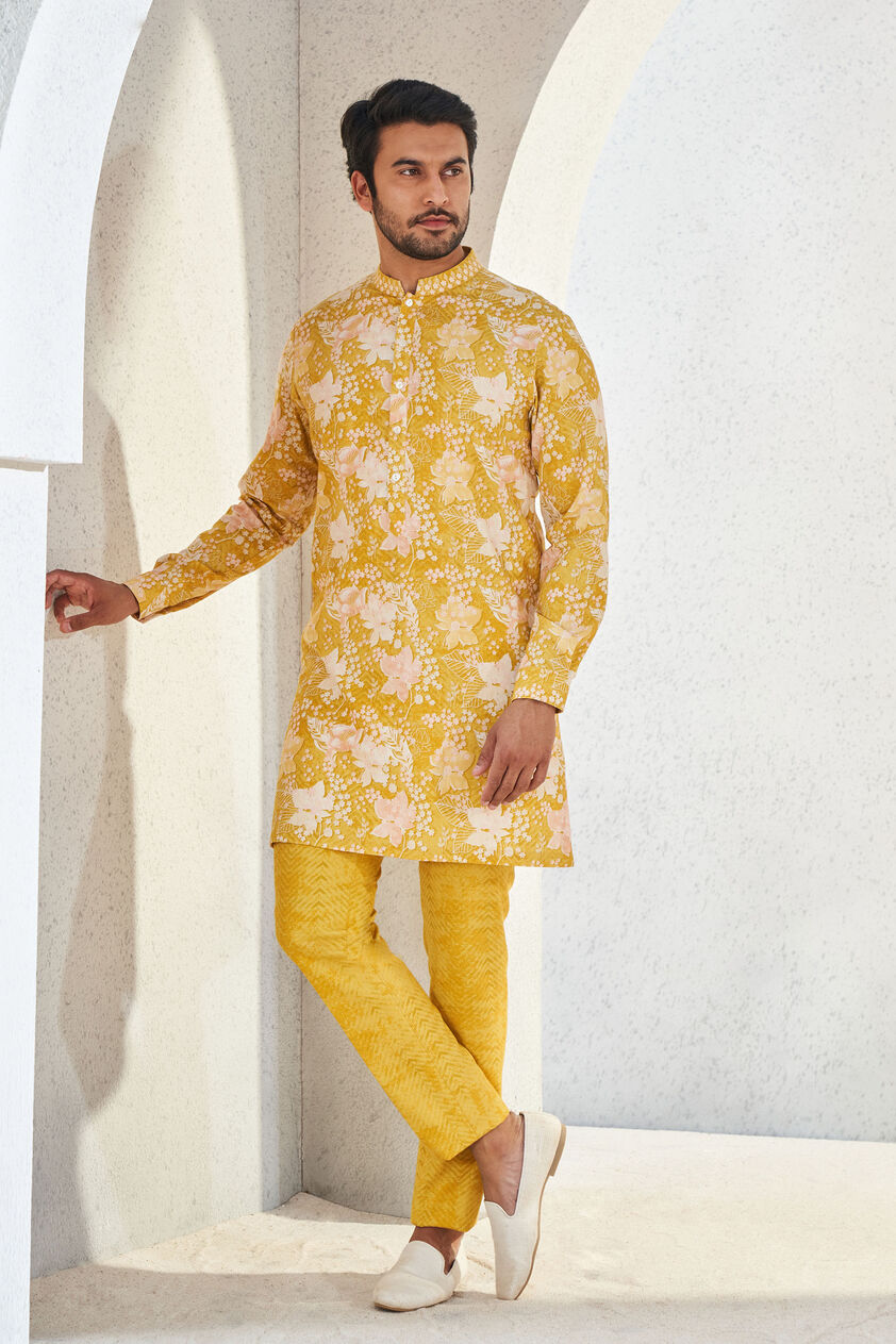 Malhar Kurta - Mustard, Mustard, image 1