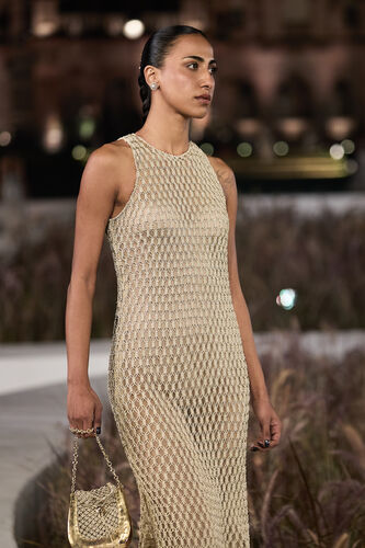 Lucinda Macrame Gown - Gold, Gold, image 3