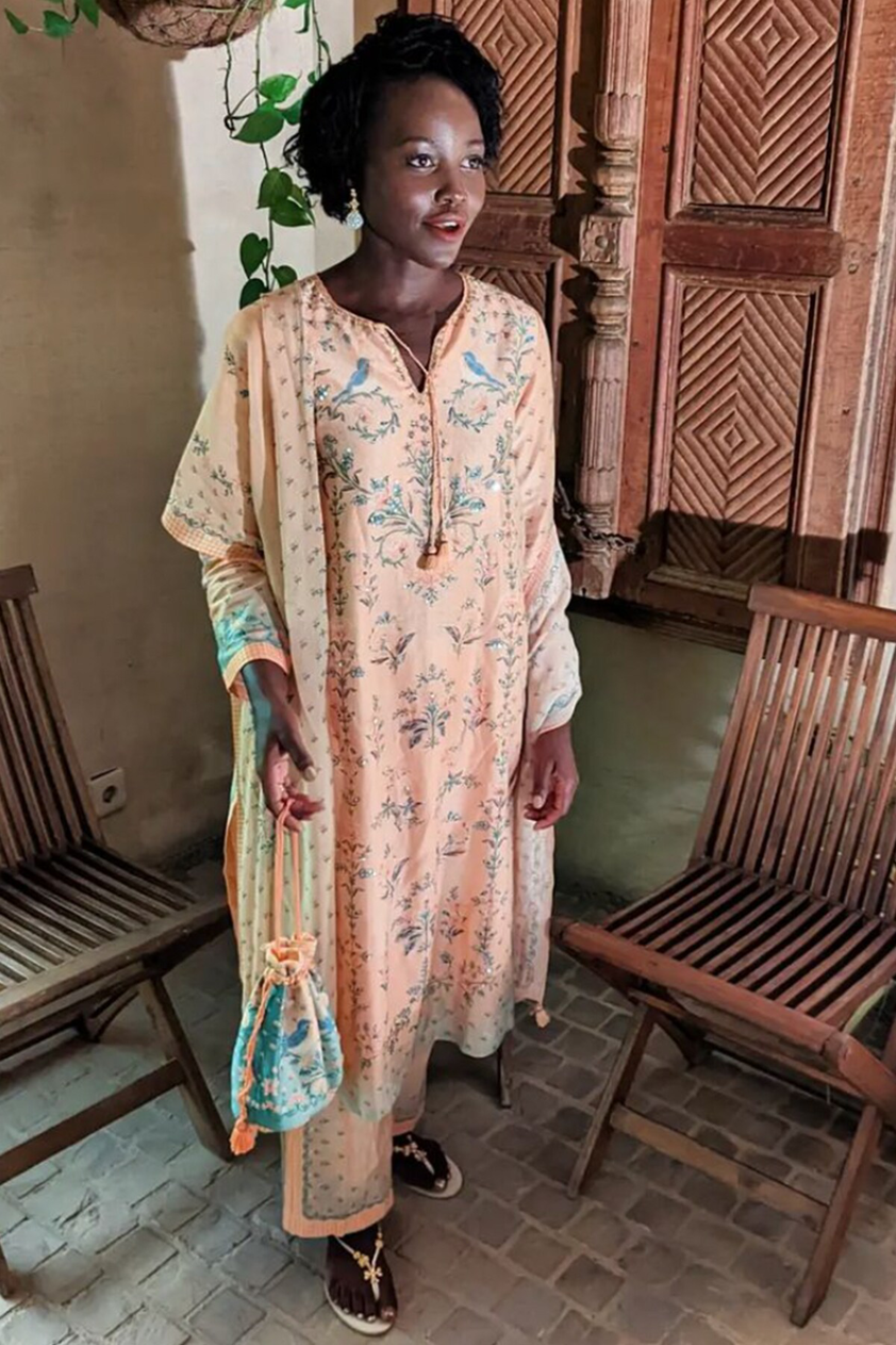2 - Aavani Kurta Set – Peach, image 2