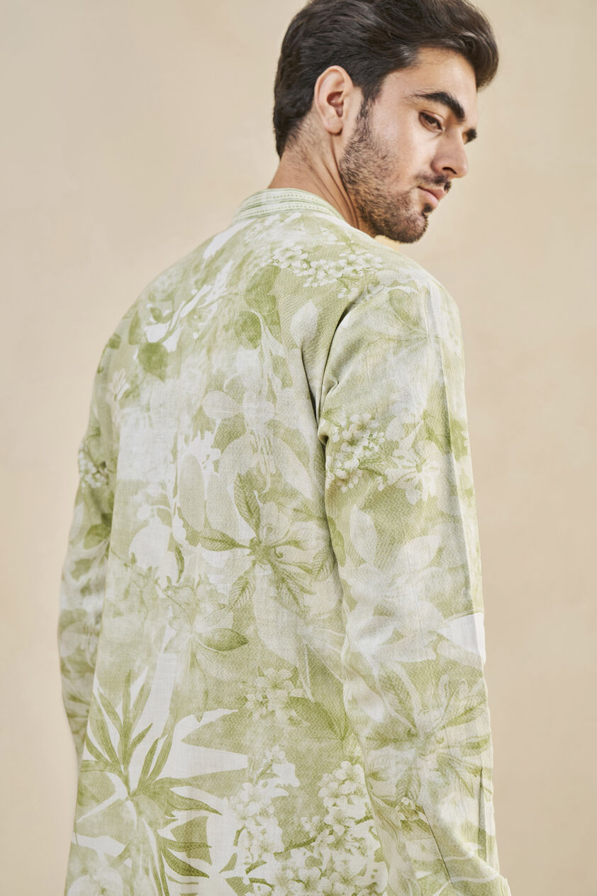 From The Tropics Kurta - Lime, Lime, image 6