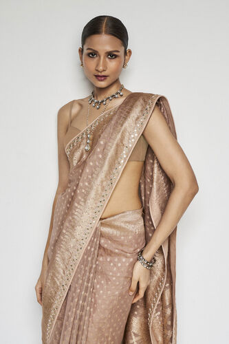 Atreyi Benarasi Silk Embroidered Saree - Gold, Gold, image 4