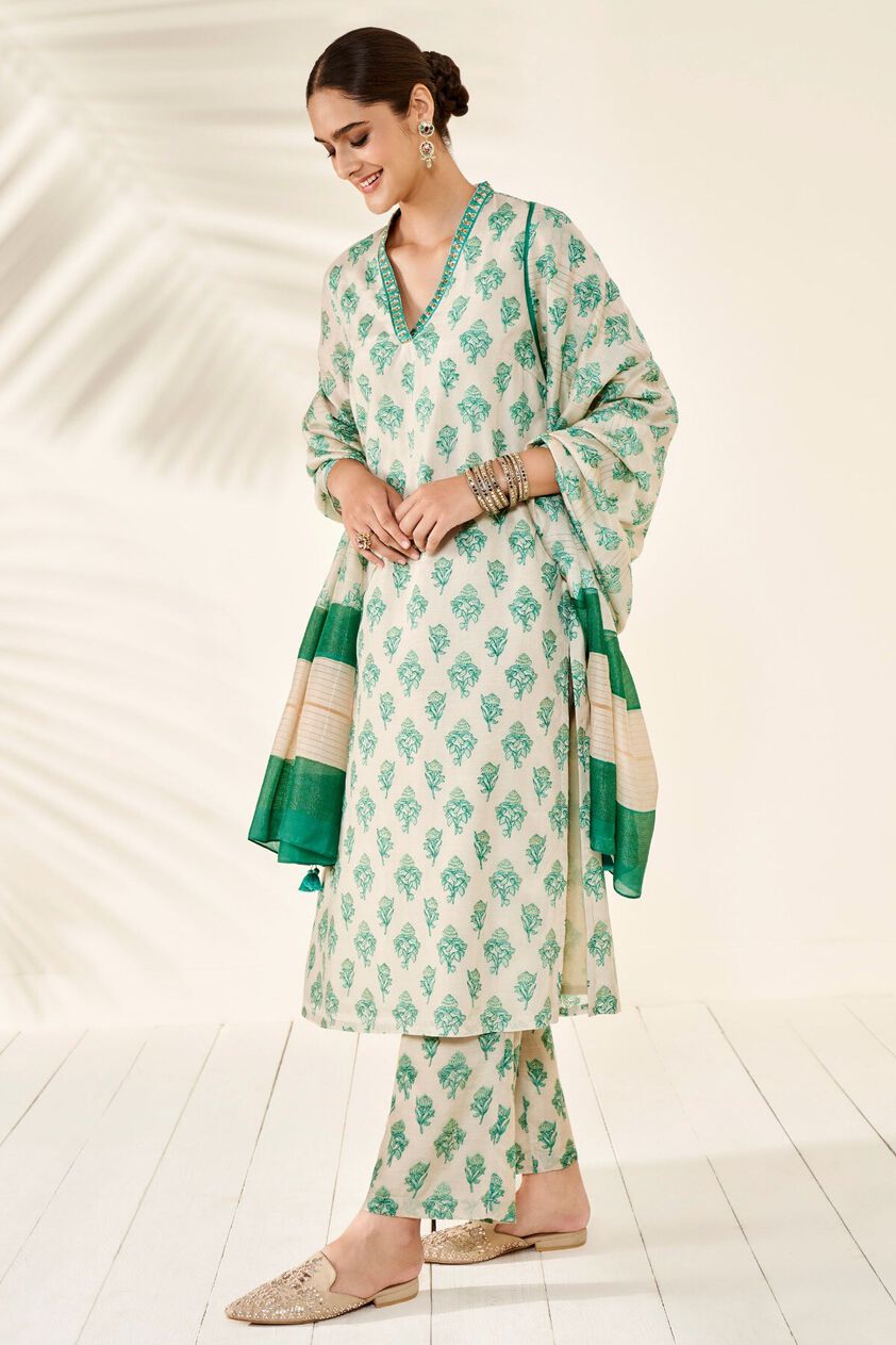 2 - Afsa Kurta Set – Green, image 2