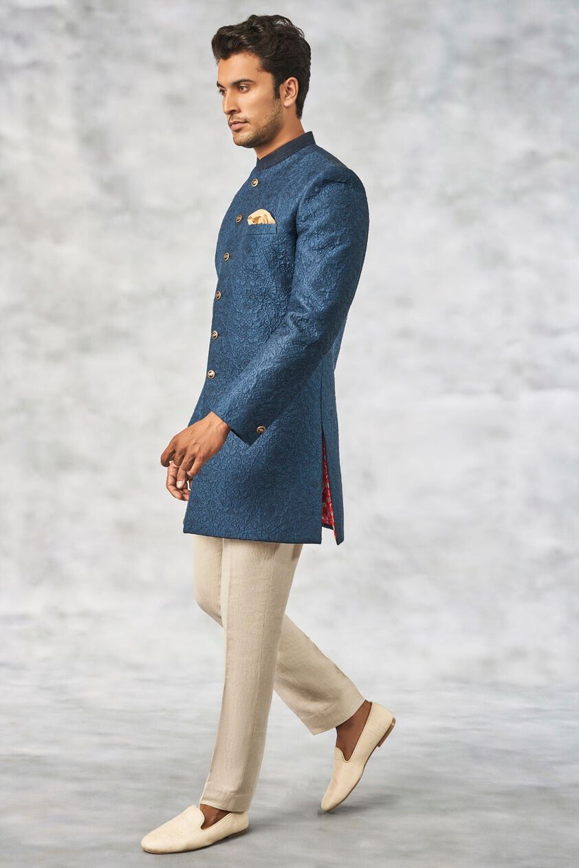 2 - Enayat Sherwani – Navy Blue, image 2