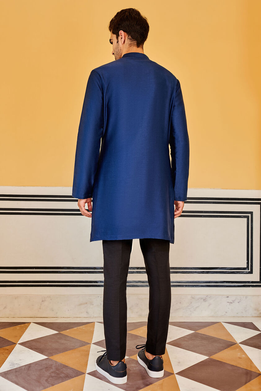 Tavish Kurta - Navy, Navy, image 4