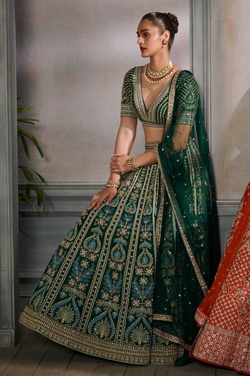 3 - Rooma Lehenga Set – Green, image 3