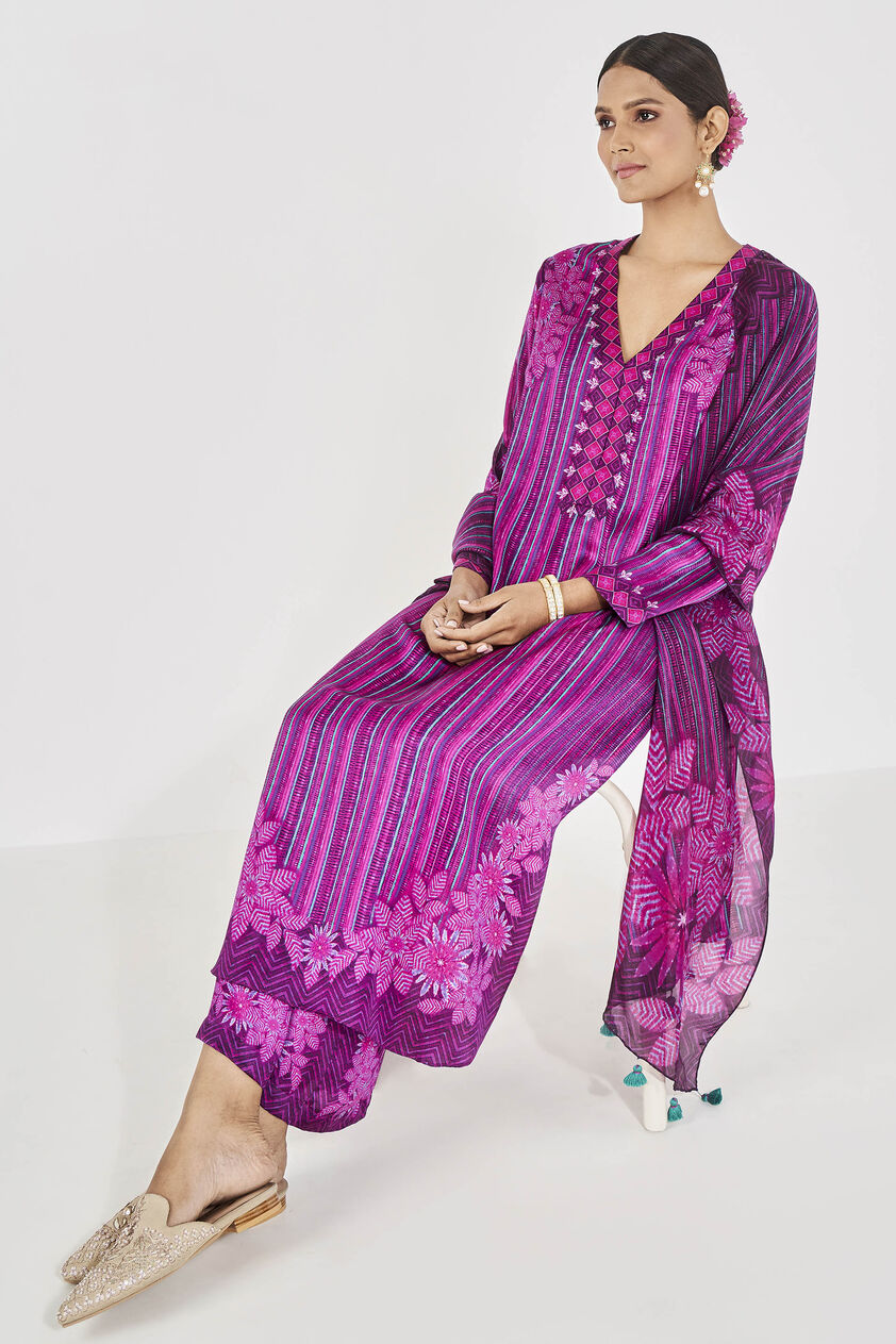 Mehr Kurta Set - Purple, Purple, image 4