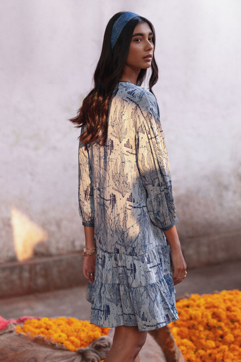 Kohinoor Tiered Dress - Indigo, Indigo, image 7
