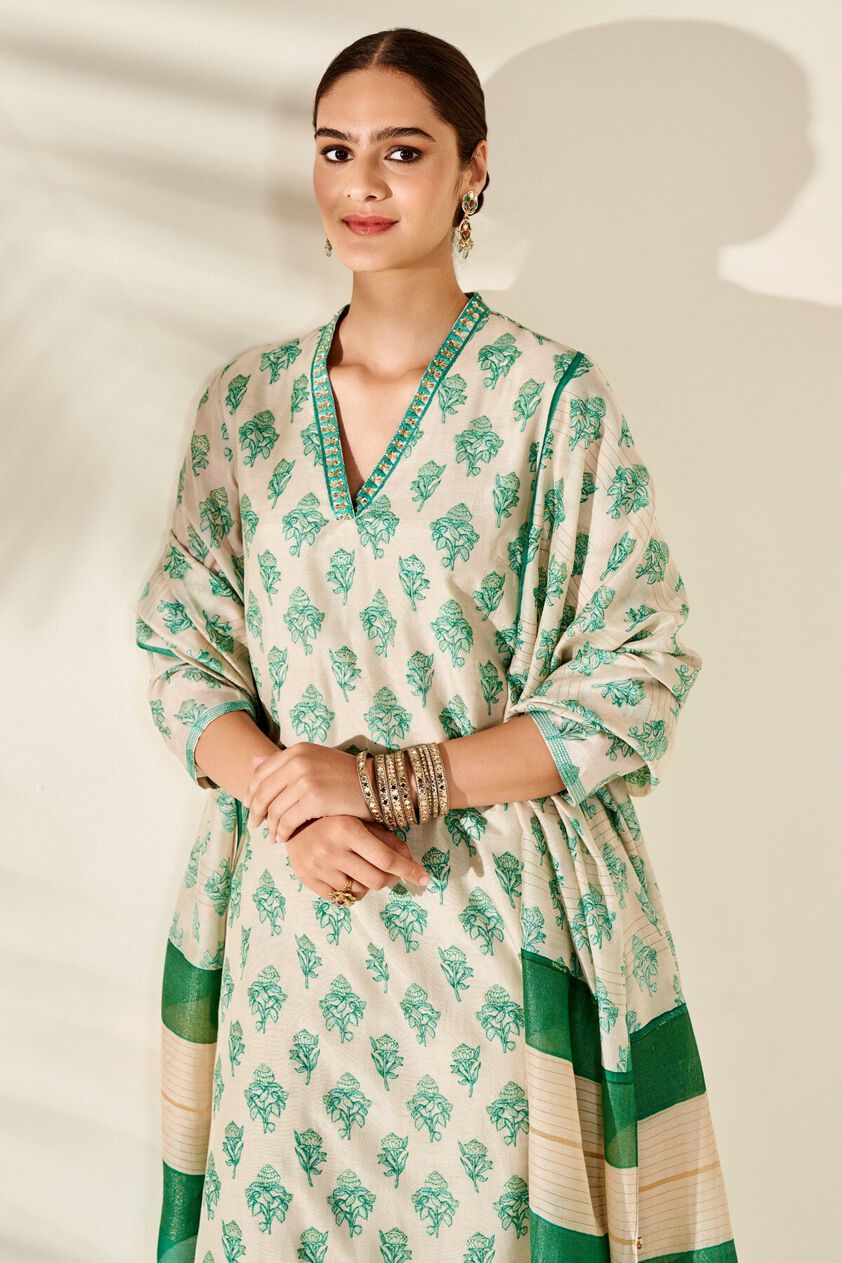 4 - Afsa Kurta Set – Green, image 4