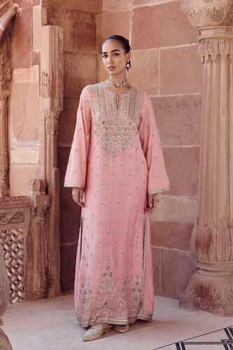 Iraja Gota Patti Silk Kaftan - Blush, Pink, image 1