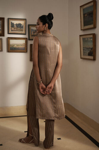 Laze Hand-block Printed Coord - Brown, Brown, image 2