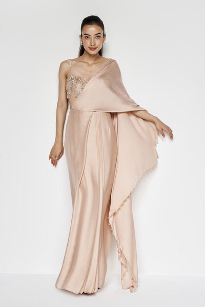 Aveline Saree Set - Hazelnut