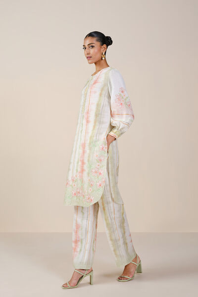 Savan Printed Hemp Kurta Set - Natural