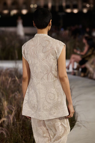 Elmyra Embroidered Macrame Culotte Set - Ivory, Ivory, image 3