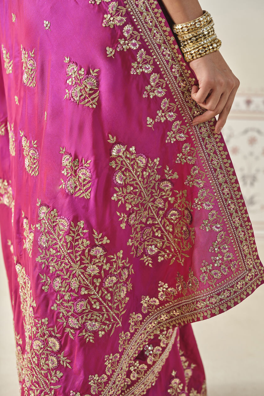 Debasmita Embroidered Saree - Pink, Purple, image 8