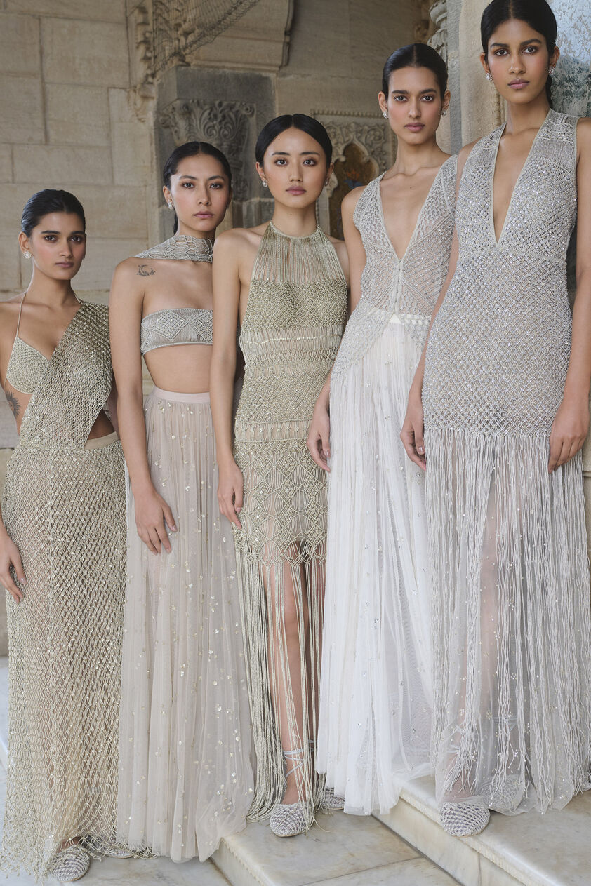 Elmyra Embroidered Macrame Skirt Set - Gold, Gold, image 6