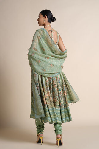 Avolnea Silk Anarkali Set - Sage, Sage, image 2