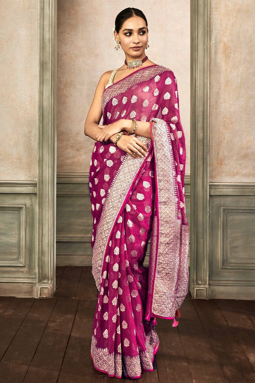 1 - Radhya Saree Set -  Hot Pink, image 1